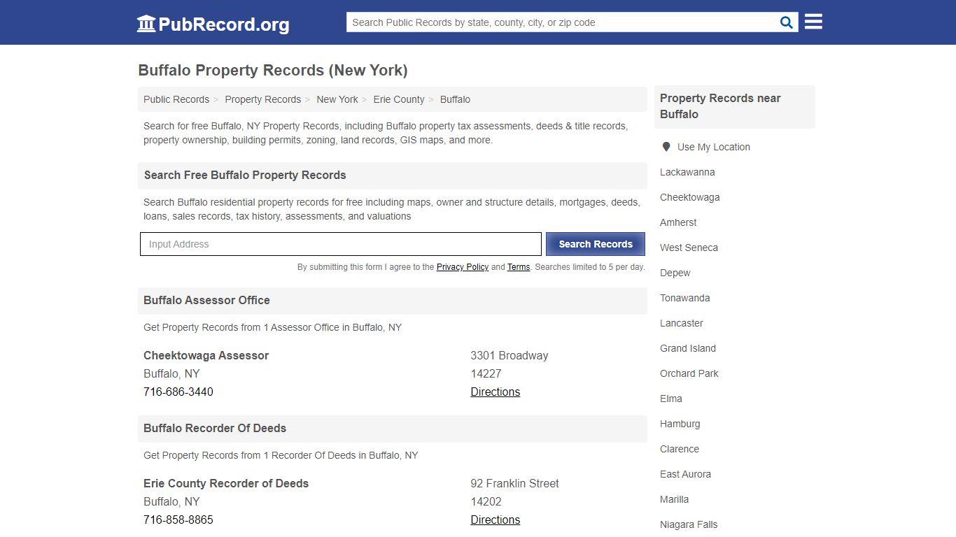 Buffalo Property Records (New York) - Free Public Records Search